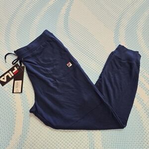 FILA Women's Heritage Navy Blue Leg Jogger Pant Large